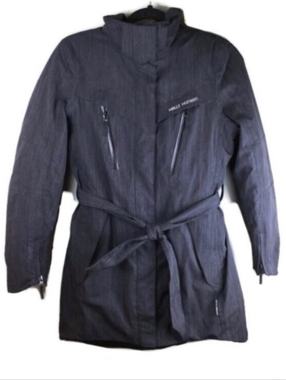 Helly Hansen Arctic Legacy Waterproof Belted Faux Fur Hooded Gray Parka Sz Small